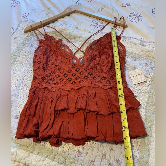 NWT Free People Adella lace cami Sz L🧡 - Picture 9 of 15